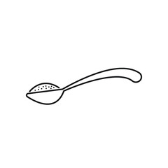 Spoon with sugar, salt, flour or other ingredient line icon