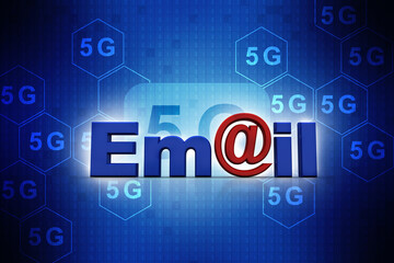 3d illustration Network community concept .e mail sign