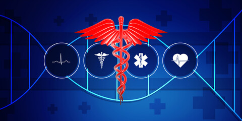 3d illustration caduceus medical symbol
