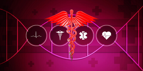 3d illustration caduceus medical symbol

