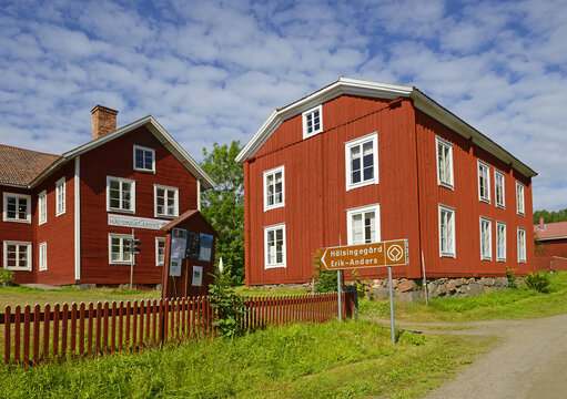 Halsingegard (Erik-Anderson) historic farm. Erik-Anders is one of the seven farmhouses included in the Decorated Farmhouse of H&auml;lsingland UNESCO World Heritage of Sweden.