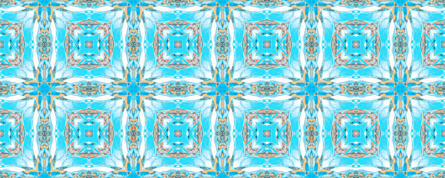 African Endless Decor. Yellow and Blue Painted