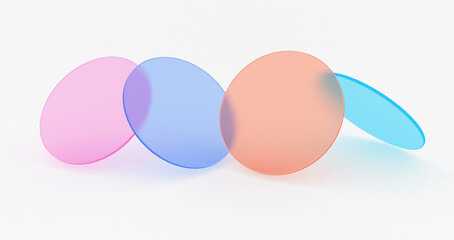 Transparent colored circles overlap on white background.