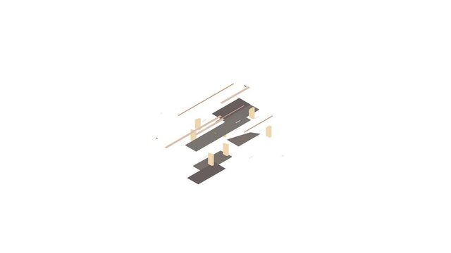 Bridge road icon animation isometric best object on white backgound