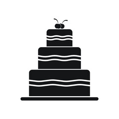 Cake icon  illustration. Flat design style