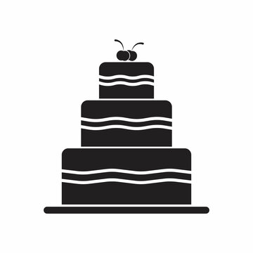 Cake icon  illustration. Flat design style