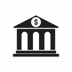 Bank icon with dollar symbol
