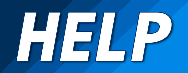 Help - text written on striped blue background