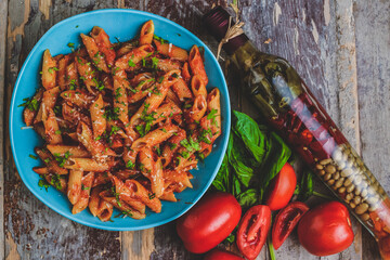 pasta with red chili peppers