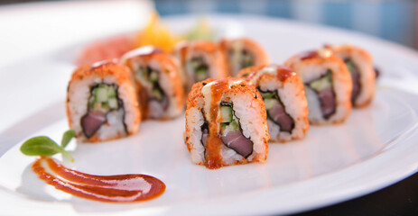 sushi with salmon
