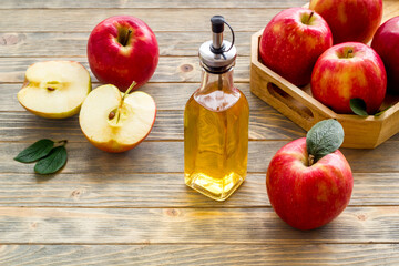 Apple cider vinegar for cooking with red raw apples