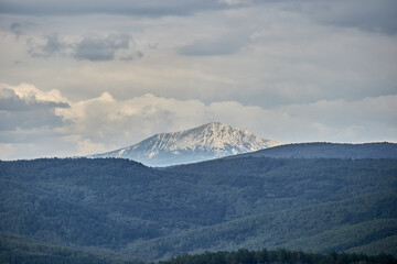 snow covered mountains