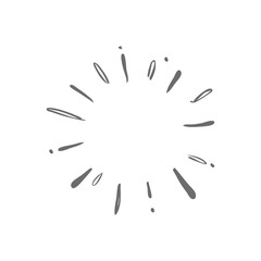 Sunburst doodle. Star, firework explosion. Hand drawn vector Illustration.