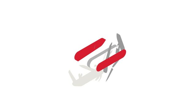 Pocket knife icon animation isometric best object on white backgound