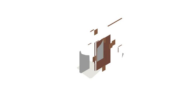 Dark chocolate icon animation isometric best object on white backgound