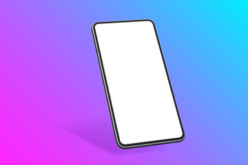 3D realistic smartphone mockup with blank display