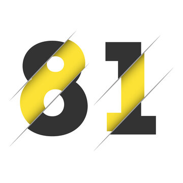 81 8 1 Number Logo Design with a Creative Cut and Black Circle Background. Creative logo design.