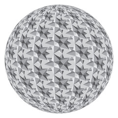 Sphere with a pyramid pattern along the surface design element