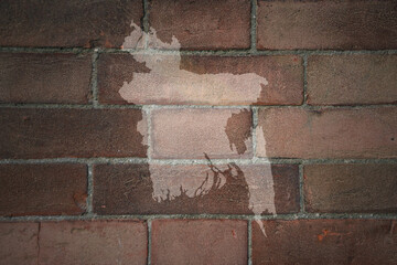 map of bangladesh on a old brick wall