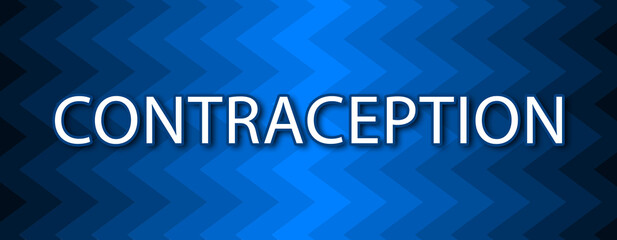 Contraception - text written on blue wavey background