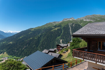 Village of Bellwald with the mountain Eggishorn in background