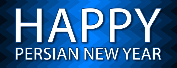happy persian new year - text written on blue wavey background