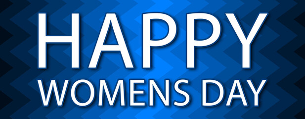 happy womens day - text written on blue wavey background