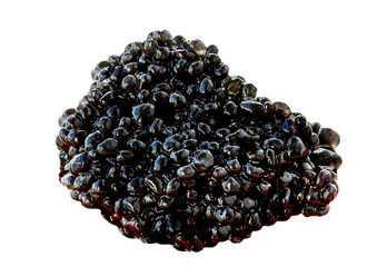 Black  caviar isolated on white background. Delisious food - russian caviar.