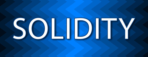 Solidity - text written on blue wavey background