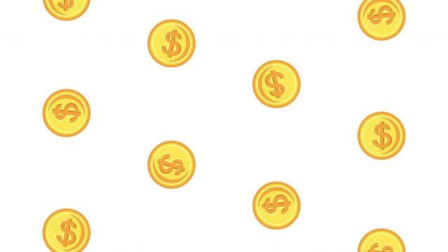 personal finances animation with coins dollars pattern