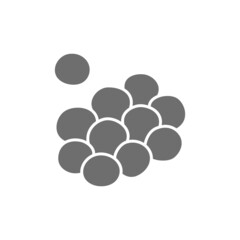 Vector caviar, reptile egg, cell grey icon.