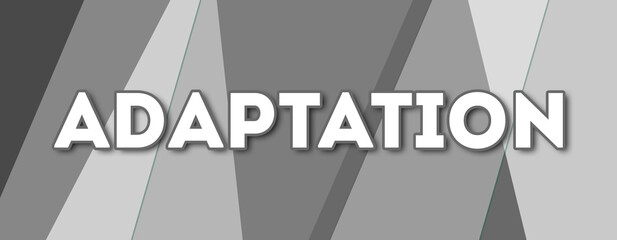 Adaptation - text written on gray background