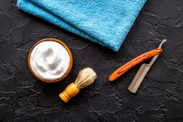 Barbar shop equipment for shaving with razor and foam