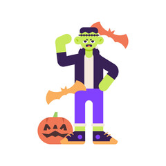 Frankenstein Halloween Costume with Positive Gesture