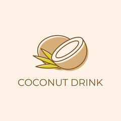 Coconut Water Drink logo design. vector logo design.