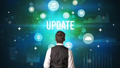 Rear view of a businessman