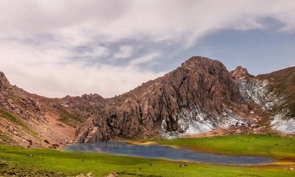 Atlas mountains located in north africa and this is tikjda located in Algeria , Landscape view of national park Tikjda in Bouira Algeria	