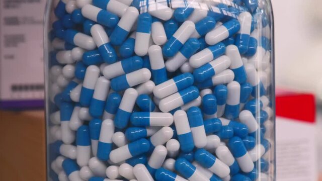 blue pills medicals industry science background vertical