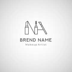 Monograms NA Premade Logo Makeup Artist Logo Hair Salon Logo Lash Artist NA logo design