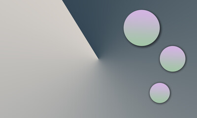 gray gradient background with three circles inside