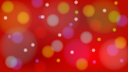 Blurred bokeh light on red background. Banner, Page, Card Decoration. Christmas and New Year holidays template. Abstract glitter defocused blinking circle lights vector stock illustration.