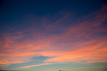 Fototapeta na wymiar Sky with clouds at dusk or dawn