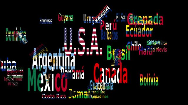 Nombre paises y banderas continente americano