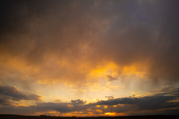 Fototapeta na wymiar Sky with clouds at dusk or dawn