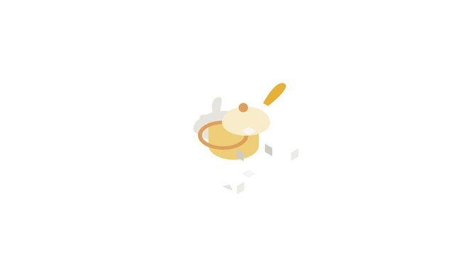 Sugar bowl icon animation isometric best object on white backgound