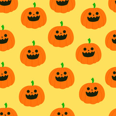 Seamless pattern with  halloween pumpkins. Seamless background. 