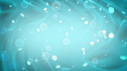 光沢のある水色の布地とレースの背景素材