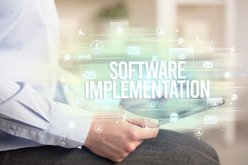 Close-up of a tablet searching modern technology concept