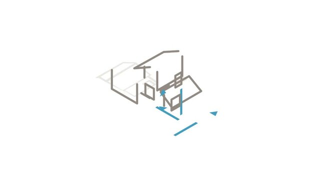 House drawing icon animation isometric best object on white backgound