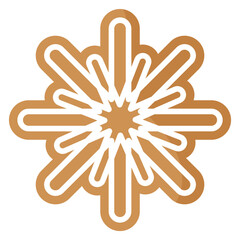 Obraz premium Christmas festive snowflake gingerbread covered by white icing.